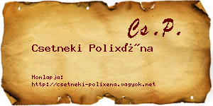 Csetneki Polixéna névjegykártya